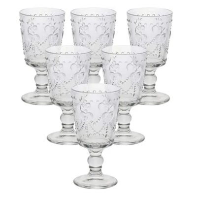 JOGO TAÇA DE VIDRO PARA VINHO 6PCS 294ML LOVE 7540