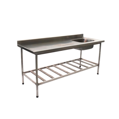 BANCADA COM CUBA E PANELEIRA GRADE INOX 304/430 SEMINOVA