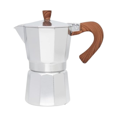 CAFETEIRA ITALIANA 6 XICARAS COM CABO DE BAMBU - 15535