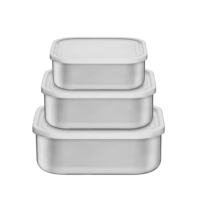 KIT POTE TRAMONTINA QUADRADO COM 3 PEÇAS INOX - 64220920