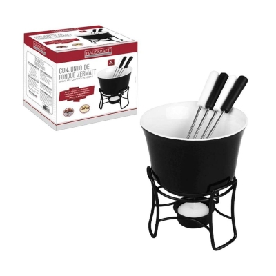 KIT FONDUE 6PCS ZERMATT PRETO HAUSKRAFT