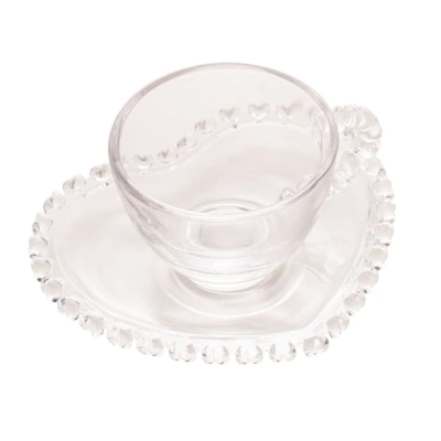 XÍCARA DE CAFÉ COM PIRES 80ML CORAÇÃO - 1678