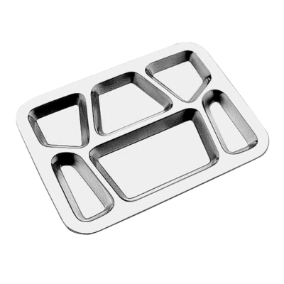 BANDEJA PARA REFEIÇÃO INOX 6DIV 30X40CM - BX46