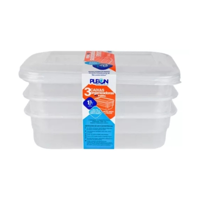 CONJUNTO 3 POTES ORGANIZADORES 1,3L PLEION - 301