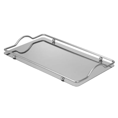 BANDEJA RETÂNGULAR INOX COM ALÇA - UD230144